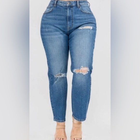 NWT American Bazi Womens PlusSz ABH7032P High Rise Straight Jeans Pant sz:3X​​ - Picture 1 of 2